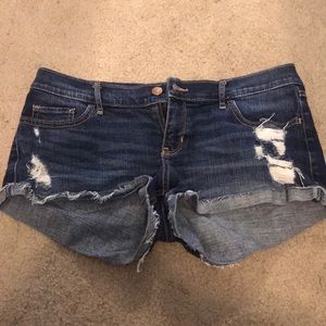 Ripped Denim Shorts